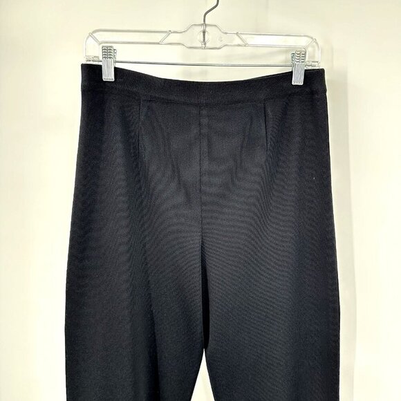 pants slacks trousers straight let knit pull on elastic waist black S - Picture 1 of 8